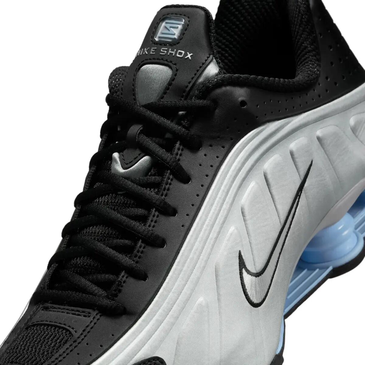 Nike Shox R4 Metallic Silver Black Psychic Blue 6/6