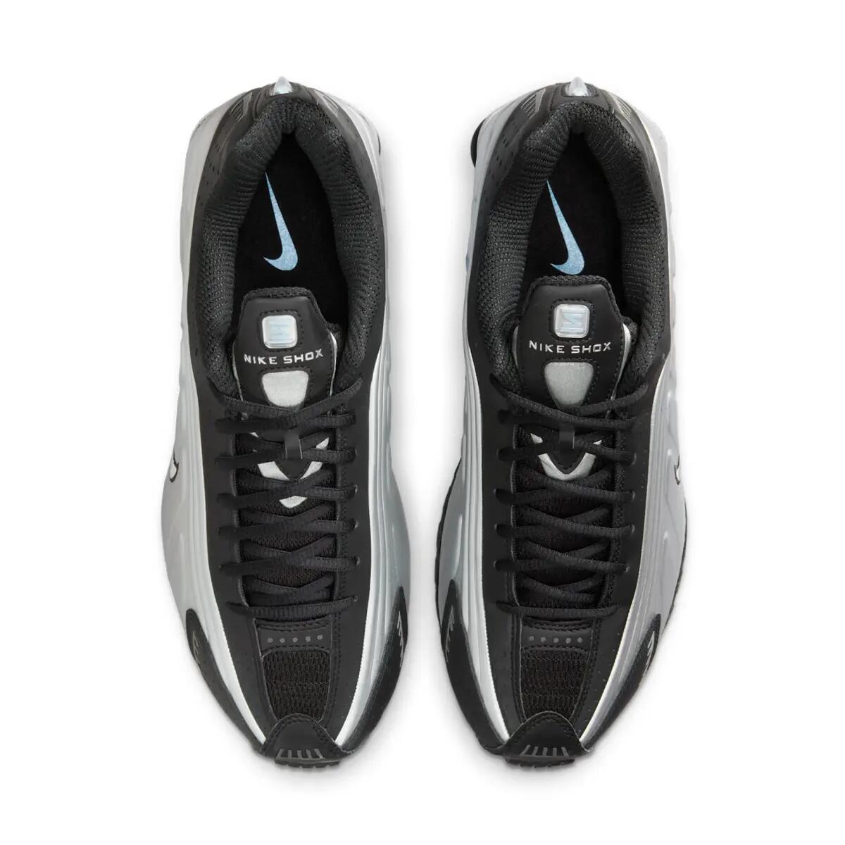 Nike Shox R4 Metallic Silver Black Psychic Blue 4/6