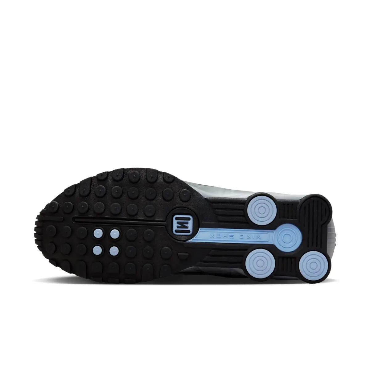 Nike Shox R4 Metallic Silver Black Psychic Blue 2/6