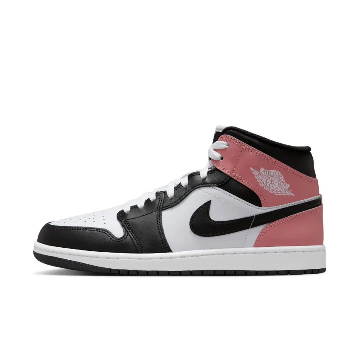 Air Jordan 1 Mid White Rust Pink Black 2/6