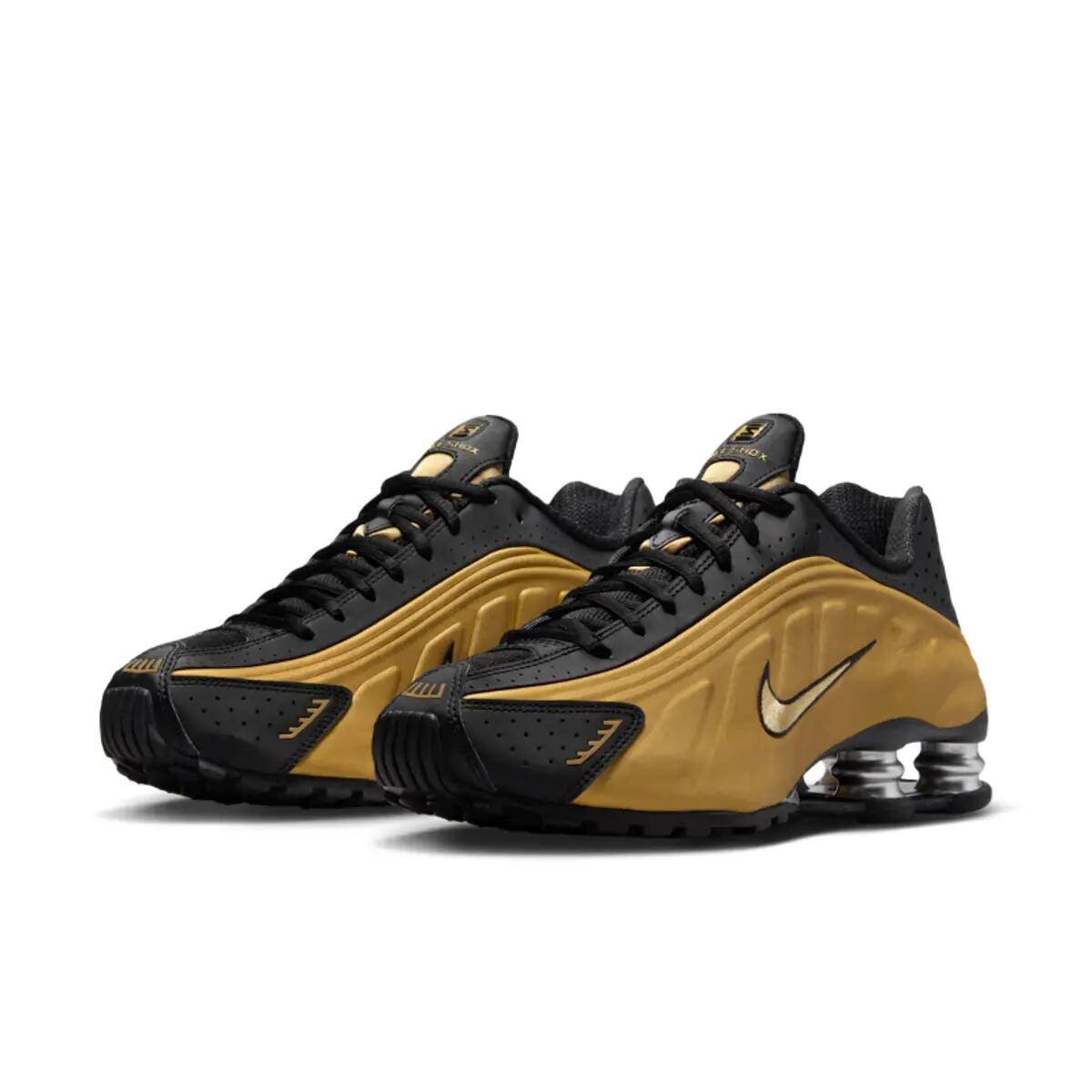 Nike Shox R4 Black Metallic Gold (Women's) 4/6