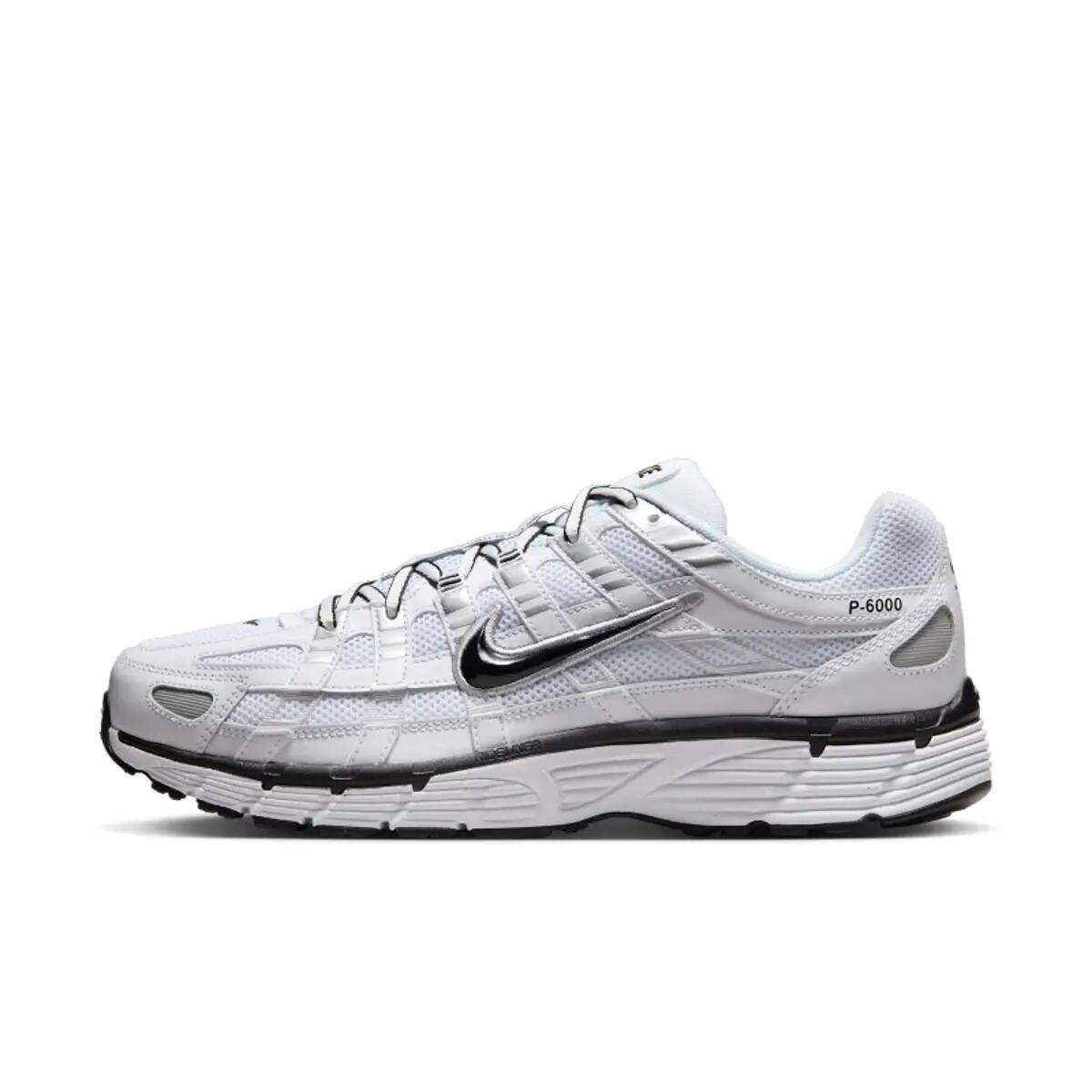 Nike P 6000 White Metallic Silver Black 3/6
