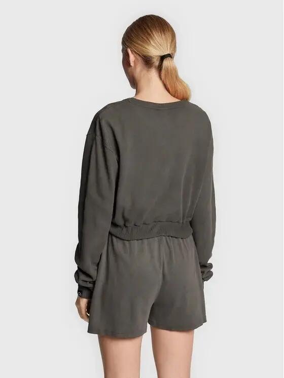 BLUZA DAMSKA ELLESSE SPORTOWA KRÓTKA WIĄZANA LUSSO CROP  KOLOR SZARY 2/5