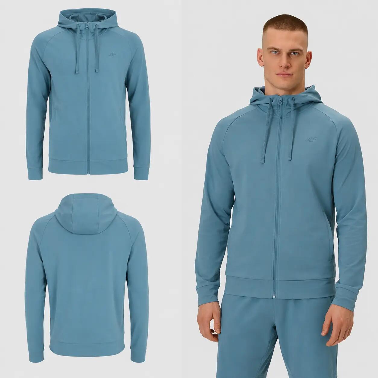 BLUZA MĘSKA SPORTOWA 4F TRENINGOWA SZYBKOSCHNĄCA M631 KOLOR NIEBIESKI