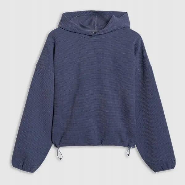 BLUZA DAMSKA DRESOWA 4F Z DZIANINY O SPLOCIE WAFLOWYM TSWSF1847  KOLOR NIEBIESKI 11/12