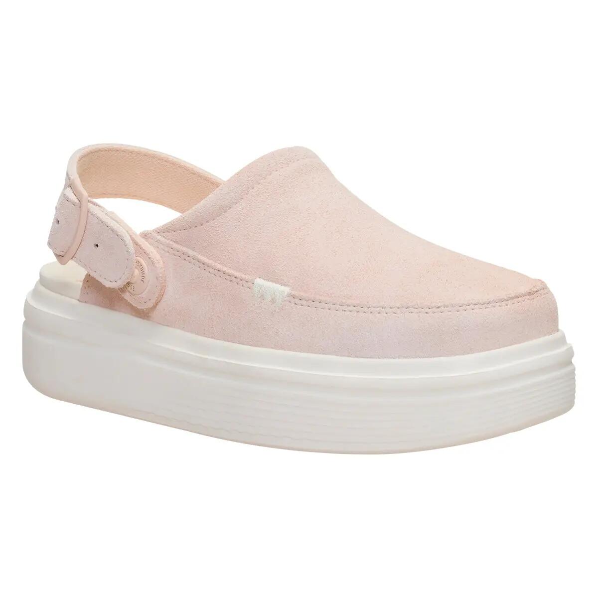 Zuecos Mujer - Austin Lift, Ante, Plataforma 3,3 cm - Rosa perla 4/5