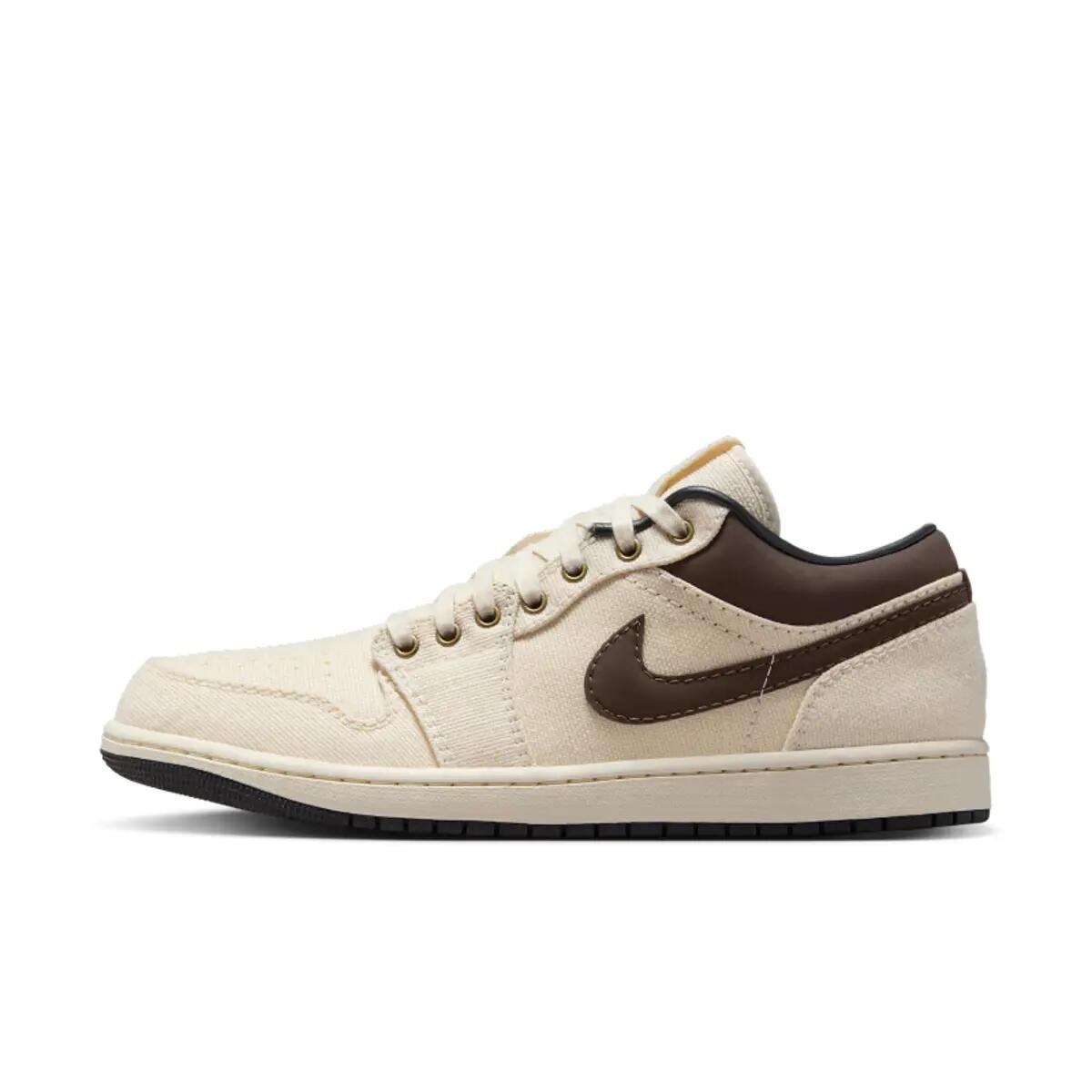 Air Jordan 1 Low Premium Pale Ivory Off Noir Baroque Brown 3/8