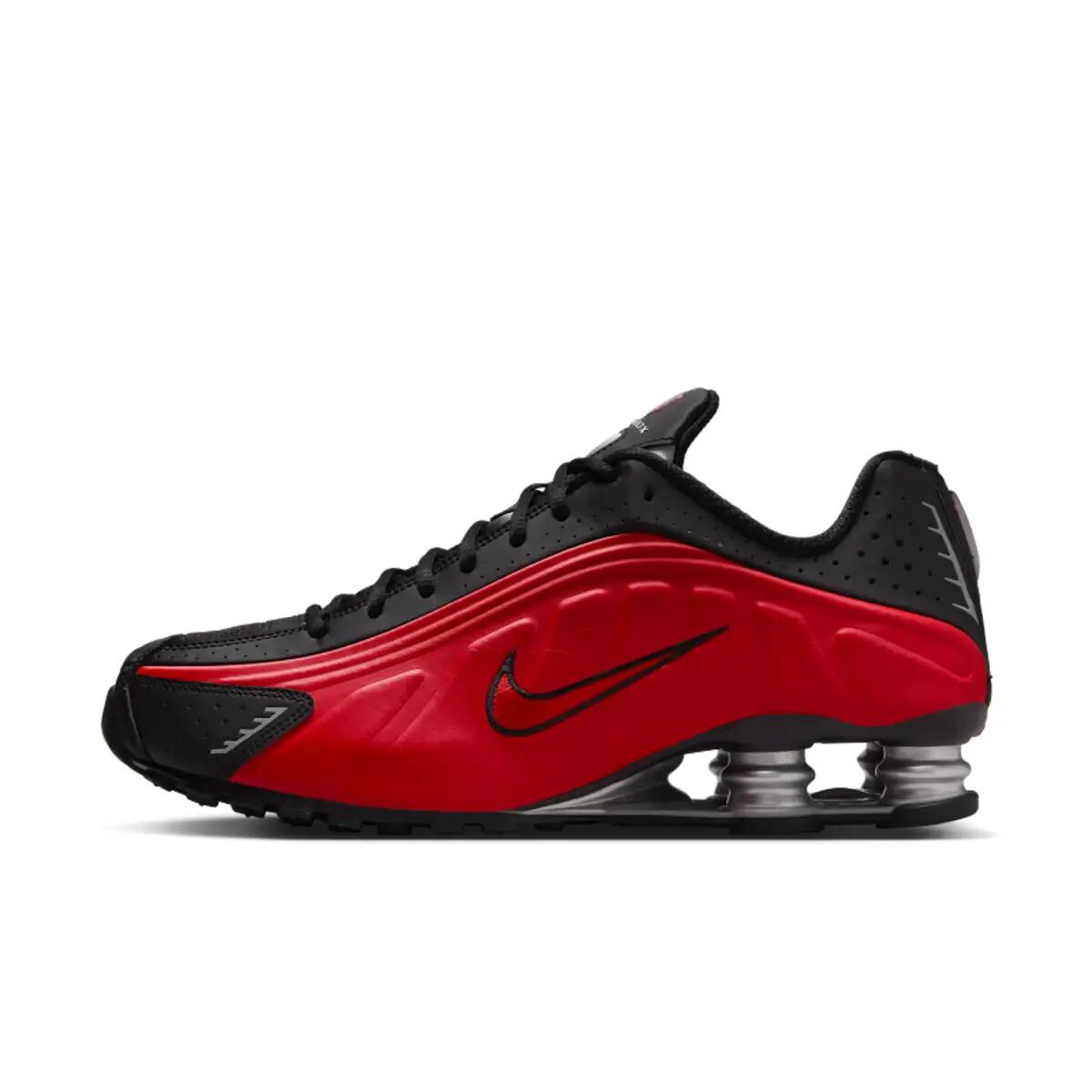 Nike Shox R4 University Red Black Metallic Silver 3/6