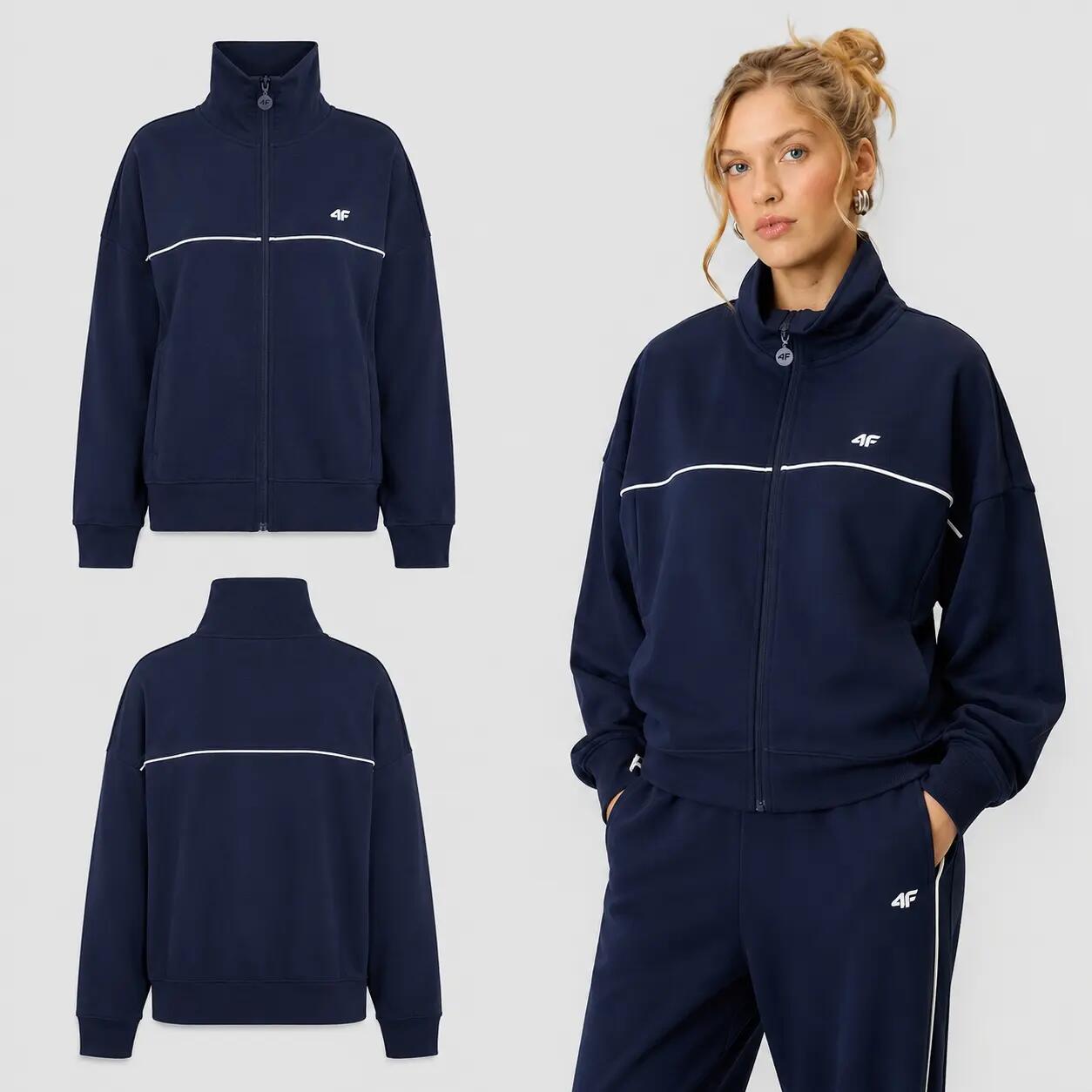 BLUZA DAMSKA DRESOWA 4F SPORTOWA TRENINGOWA NA CO DZIEŃ KOLOR NIEBIESKI