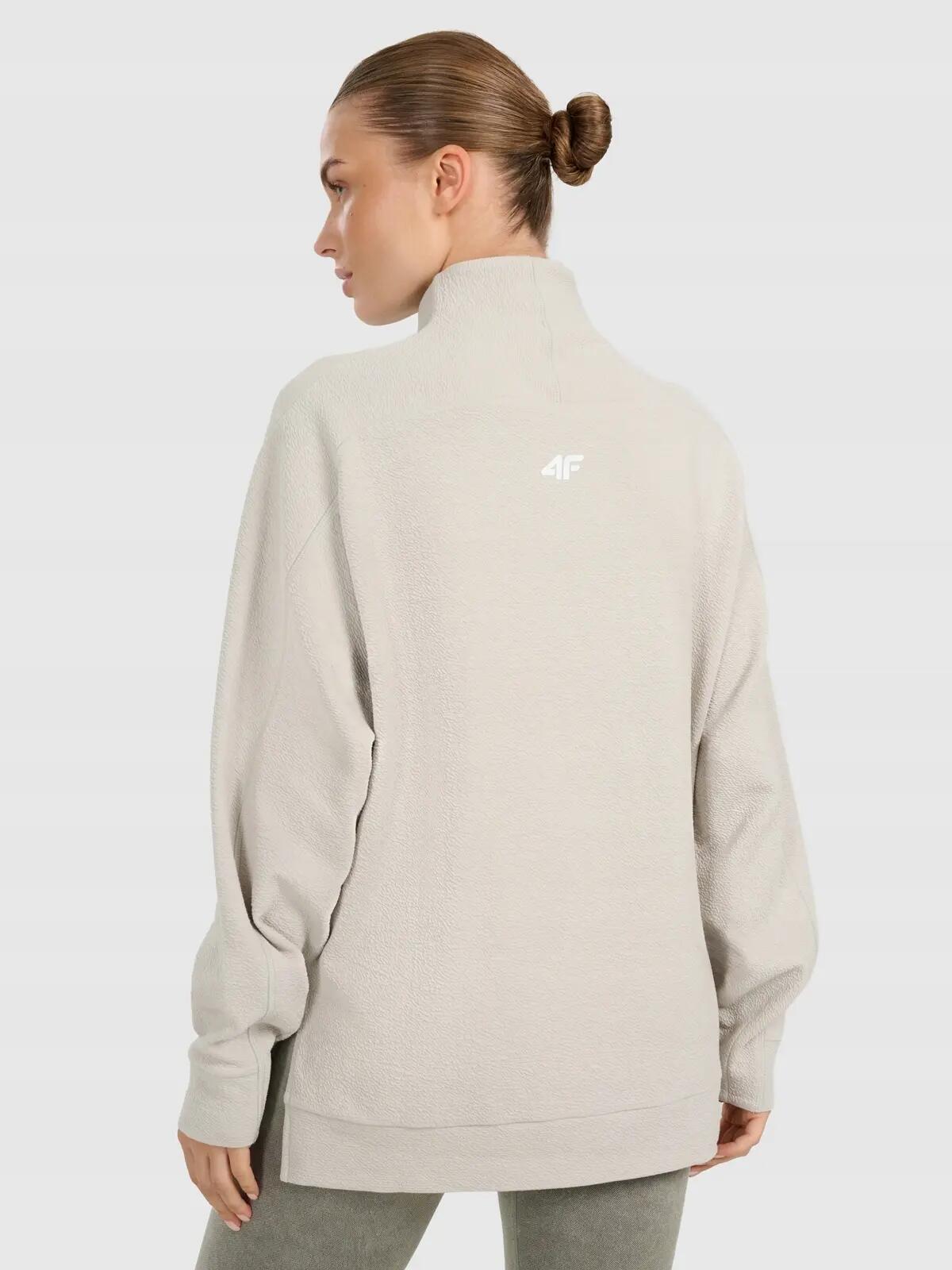 BLUZA DAMSKA DRESOWA 4F TRENINGOWA DO JOGI TFSWF589  KOLOR BEŻOWY 8/12