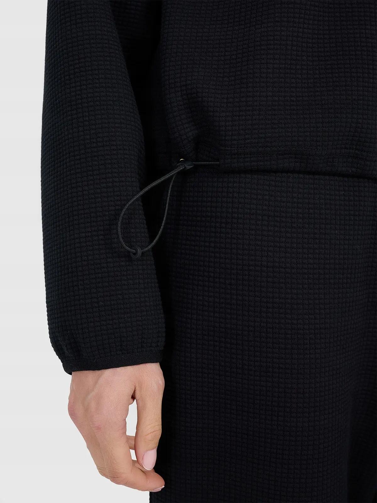 BLUZA DAMSKA DRESOWA 4F Z DZIANINY O SPLOCIE WAFLOWYM TSWSF1847  KOLOR CZARNY 5/12