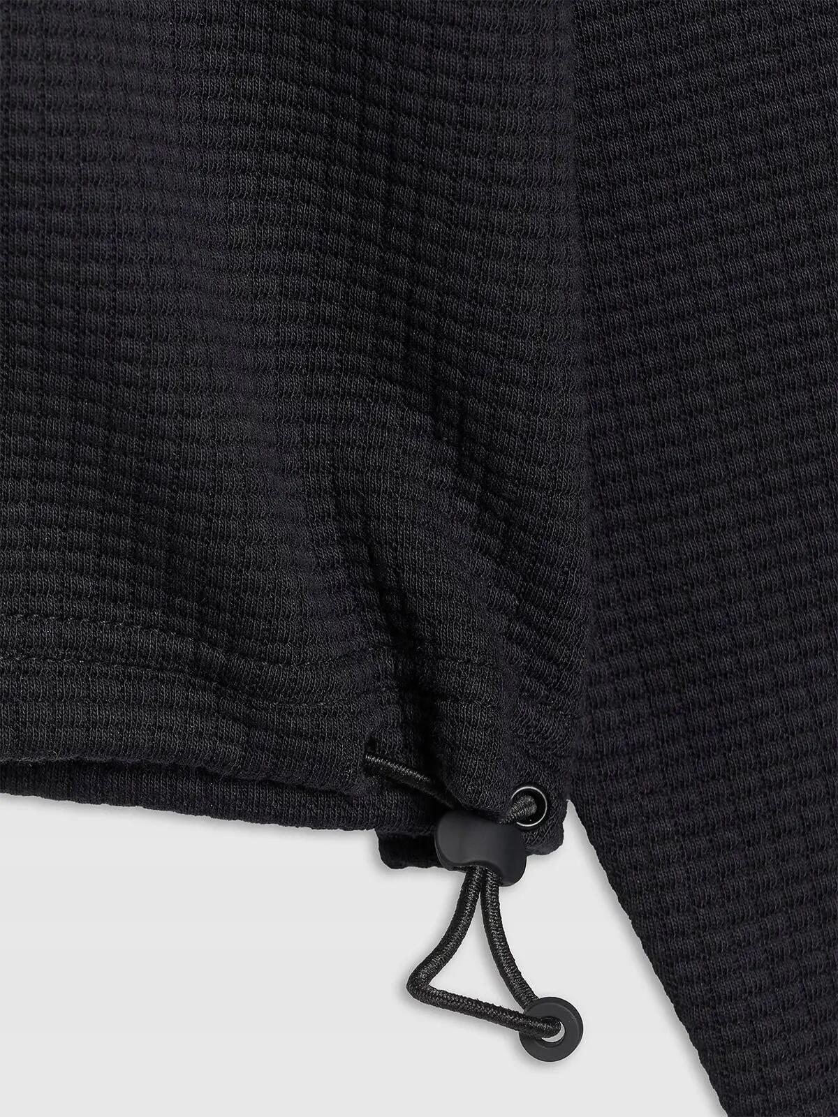 BLUZA DAMSKA DRESOWA 4F Z DZIANINY O SPLOCIE WAFLOWYM TSWSF1847  KOLOR CZARNY 10/12