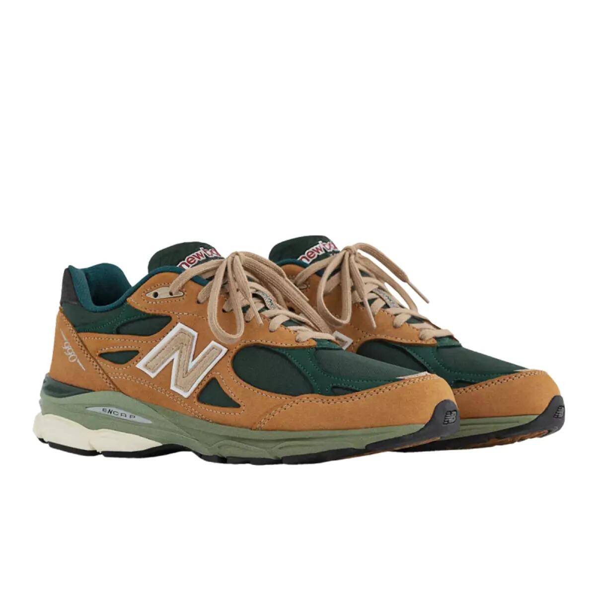 New Balance 990v3 MiUSA Tan Green 4/6