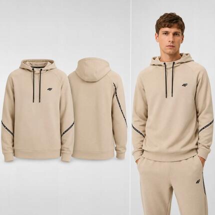 BLUZA MĘSKA 4F DRESOWA NIEROZPINANA Z KAPTUREM 3XL M2238 KOLOR BEŻOWY