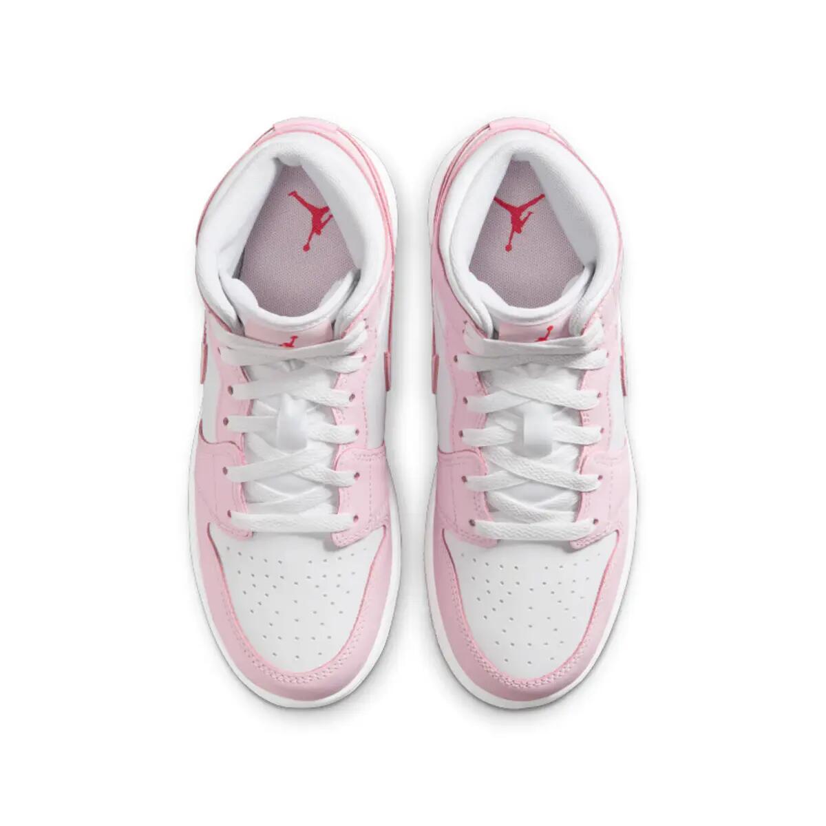 Jordan 1 Mid Pink Foam Fire Red (GS) 5/6