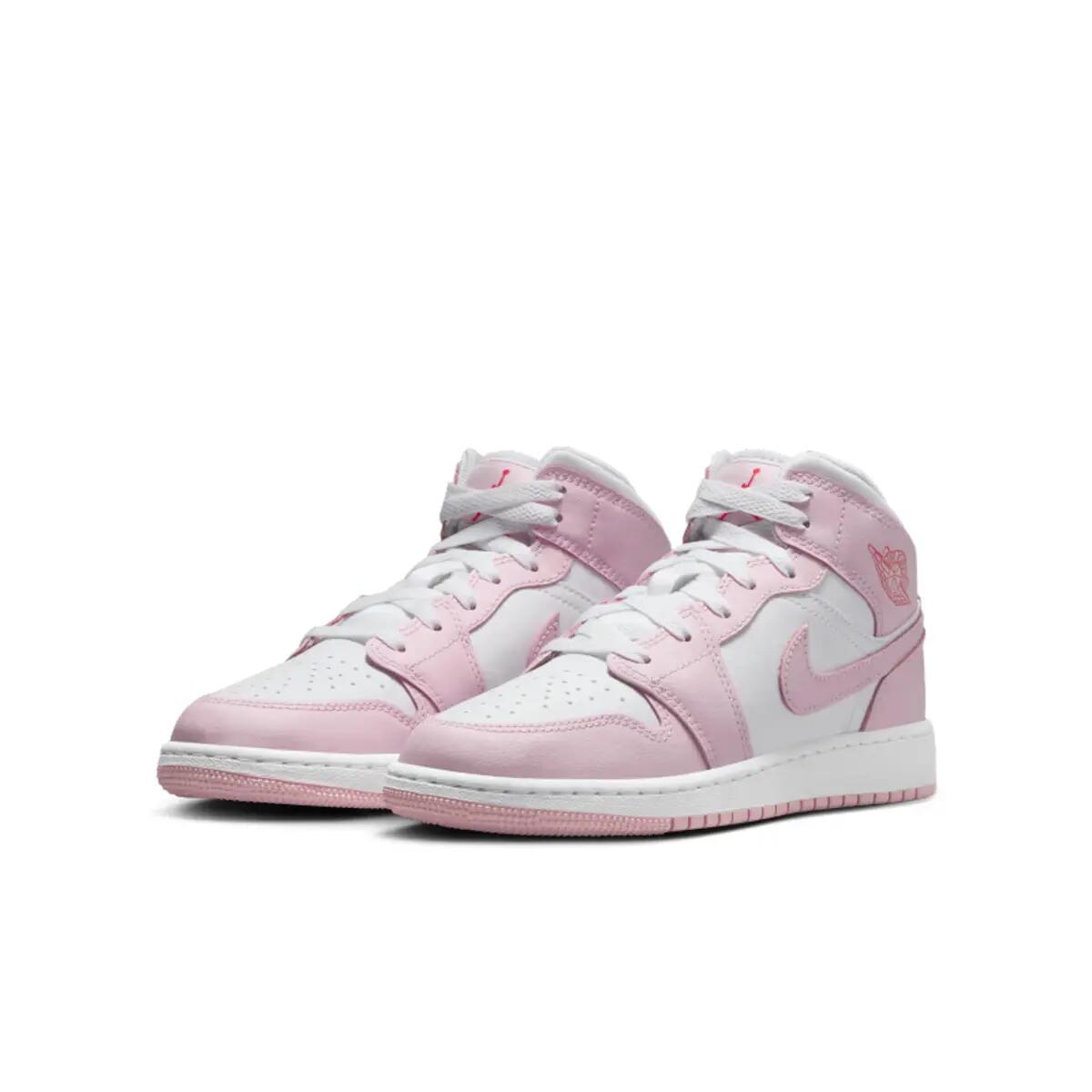 Jordan 1 Mid Pink Foam Fire Red (GS) 4/6