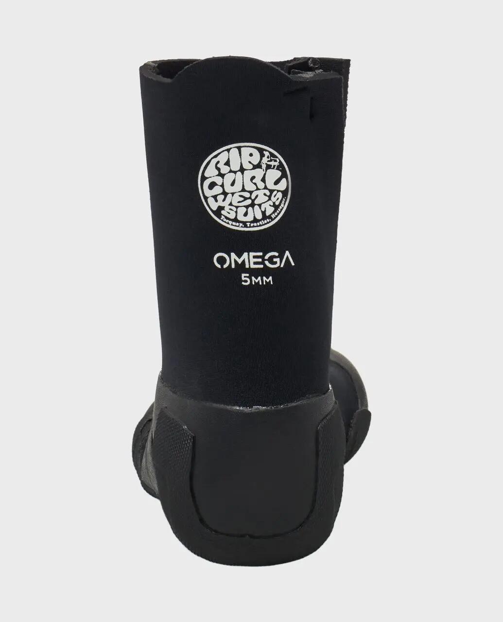 Surf-Boots Herren Omega 5 mm Rundzehen mit seitlichem Reißverschluss - Noir 3/4
