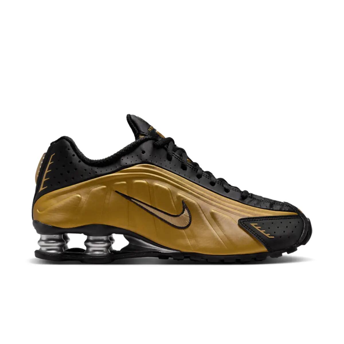 Nike Shox R4 Black Metallic Gold (Women's) 3/6