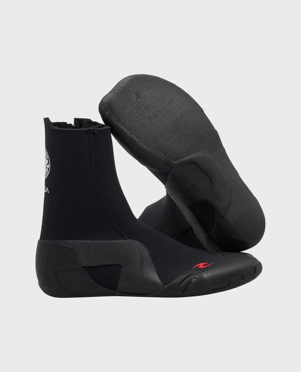 Chaussons de surf Homme Omega 3 mm bout rond zip latéral - Noir 4/4