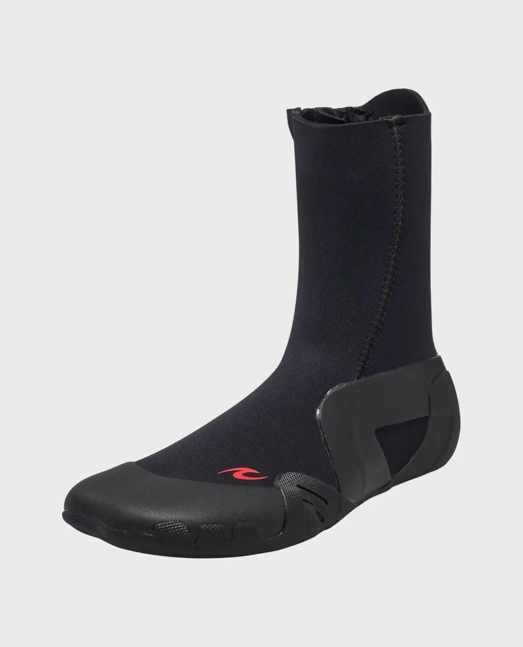 Chaussons de surf Homme Omega 3 mm bout rond zip latéral - Noir 2/4