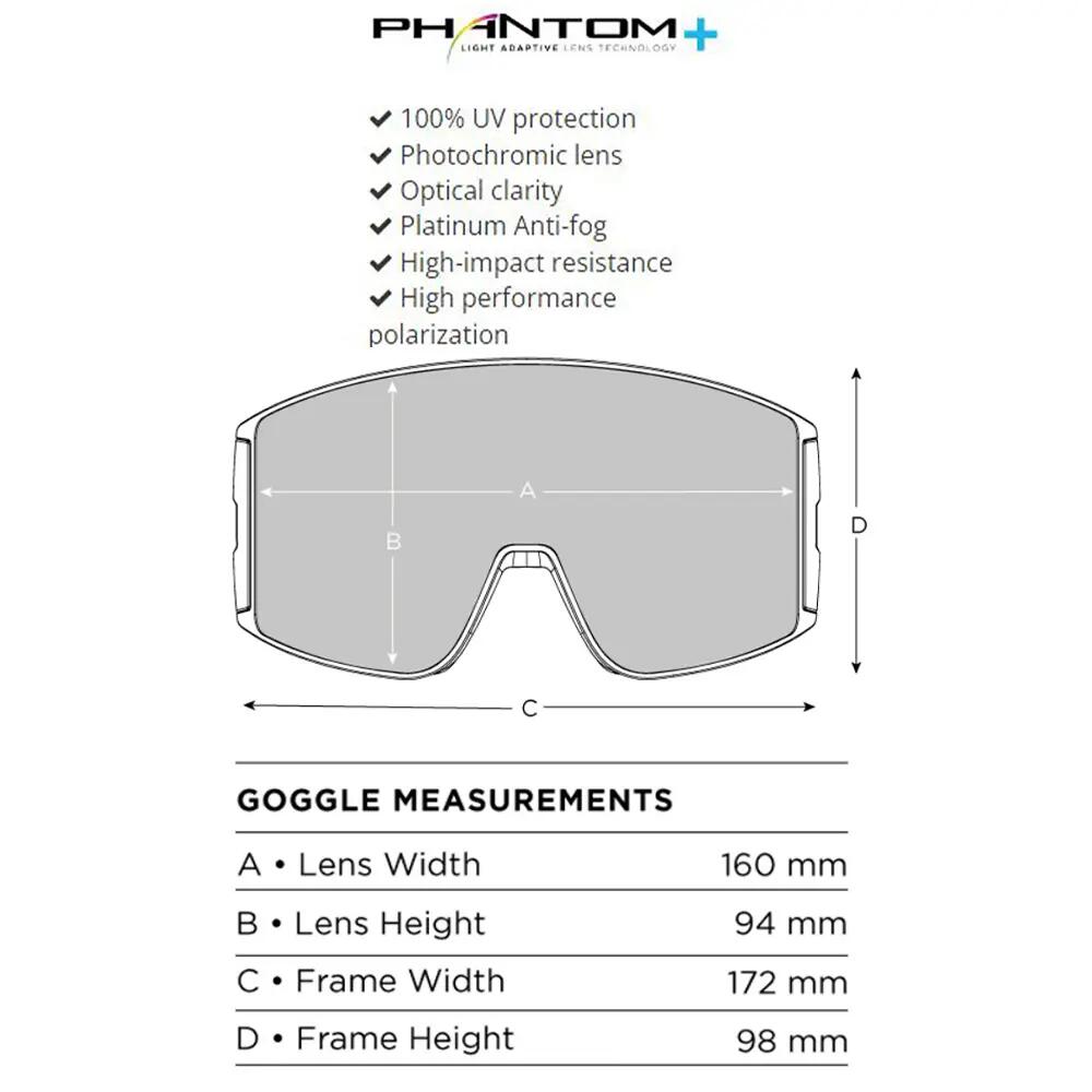 Masque de ski cylindrique BLACKRIDGE photochromique Cat 1-3 4/4