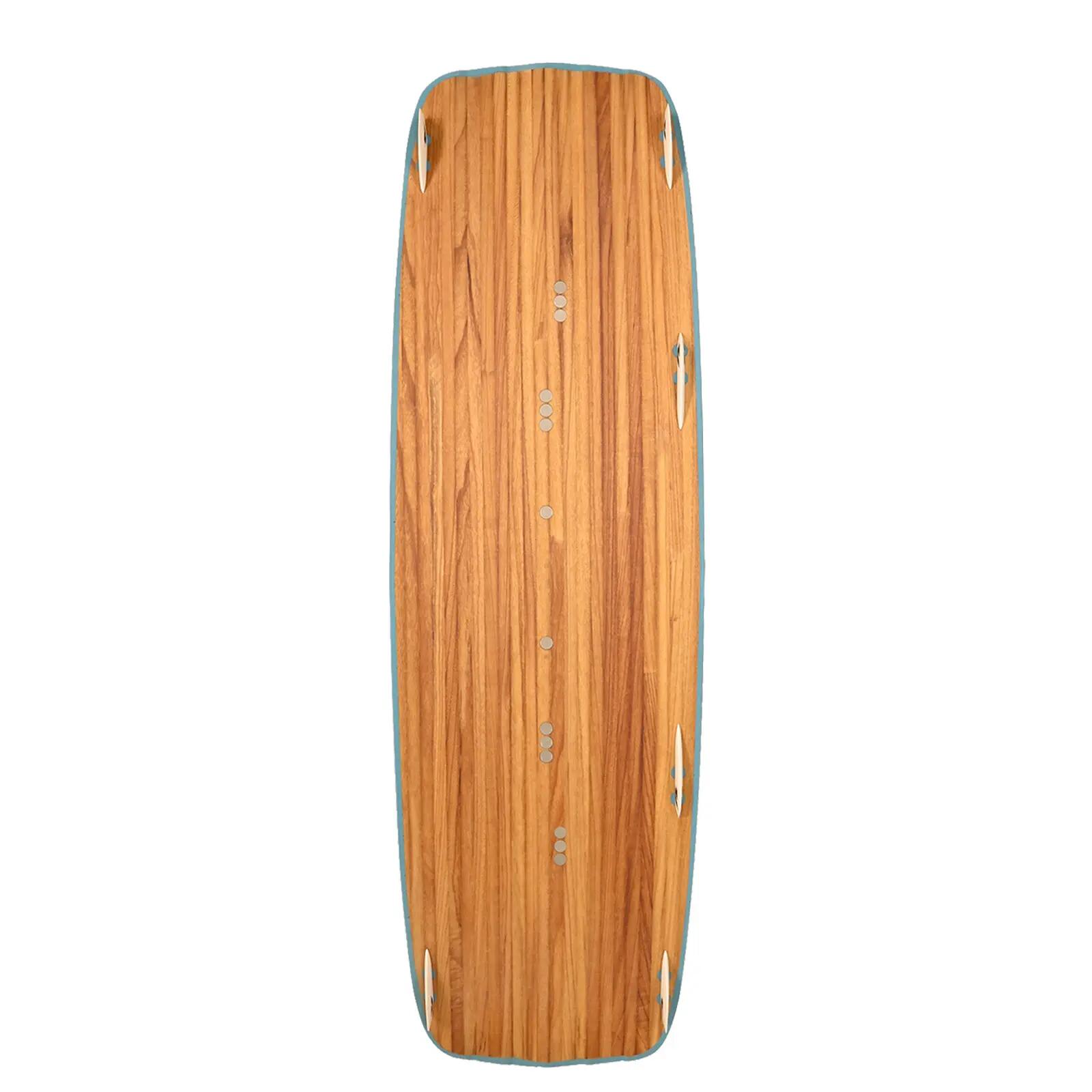 F2 Set Kiteboard Classic Wood Blue 147cm + Bindung L/XL + GFK/Slider Finnen 2/3