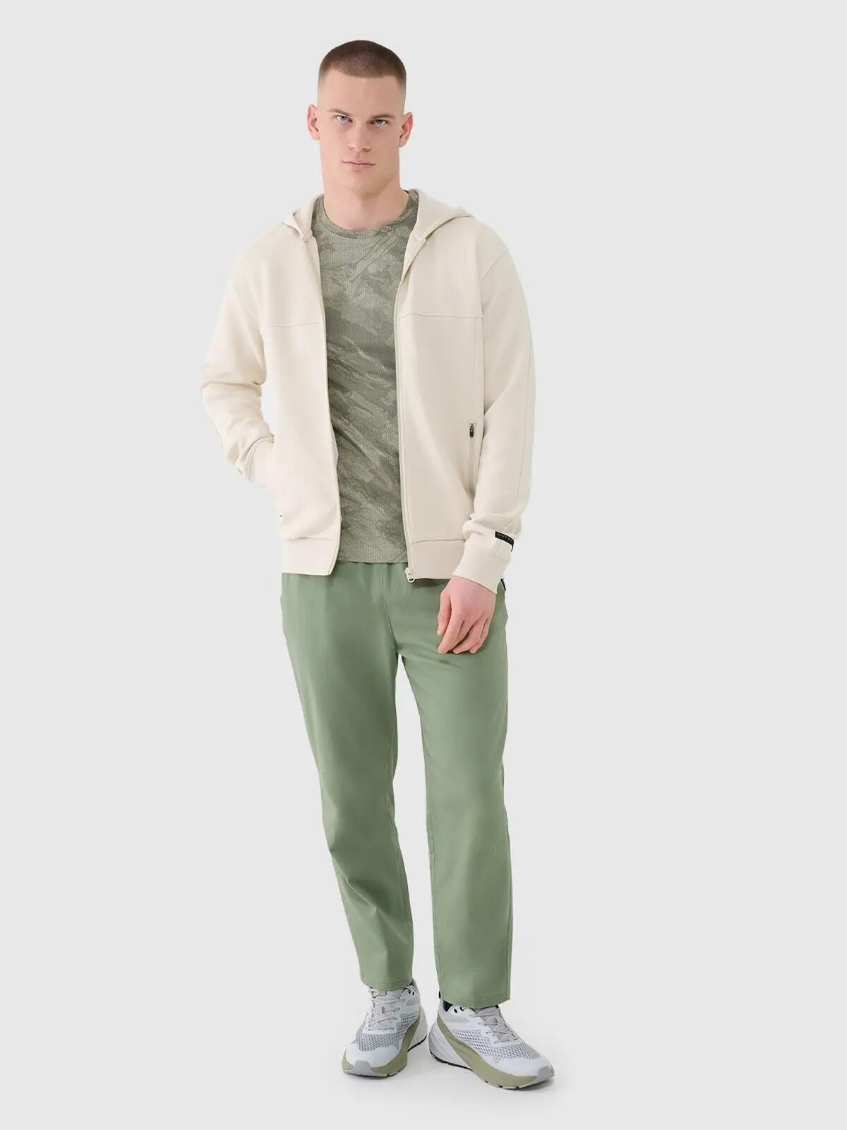 BLUZA MĘSKA 4F DRESOWA ROZPINANA Z KAPTUREM L M1537 KOLOR BEŻOWY 2/9