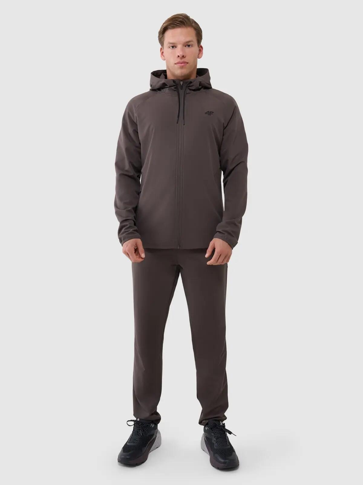BLUZA MĘSKA 4F TRENINGOWA SZYBKOSCHNĄCA ROZPINANA TFSWM458  KOLOR BRĄZOWY 8/11