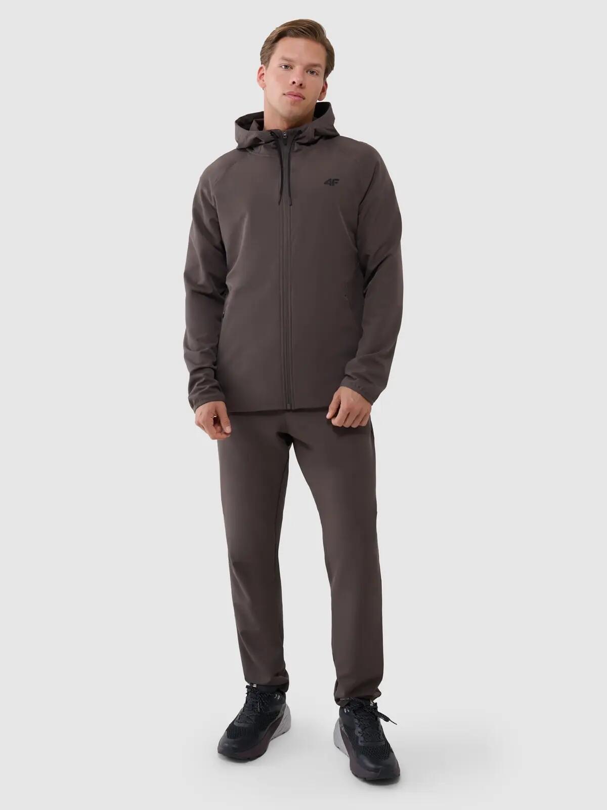 BLUZA MĘSKA 4F TRENINGOWA SZYBKOSCHNĄCA ROZPINANA TFSWM458  KOLOR BRĄZOWY 3/11