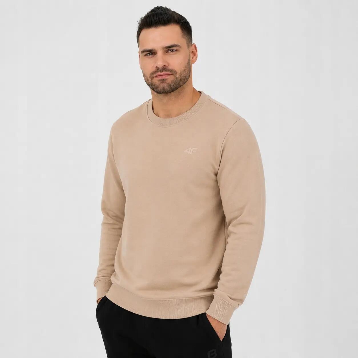 BLUZA MĘSKA 4F DRESOWA NIEROZPINANA BEZ KAPTURA M M1622 KOLOR BEŻOWY