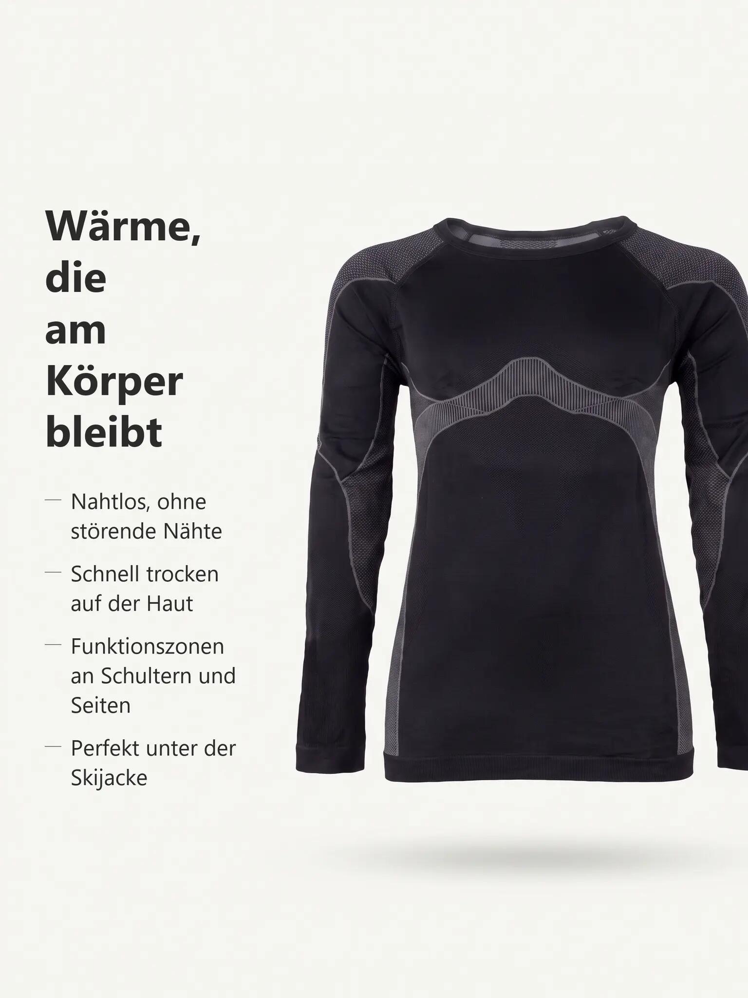 Jungen Mädchen Ski Funktionsshirt Langarm Unterhemd nahtlos wärmend atmungsaktiv 8/8