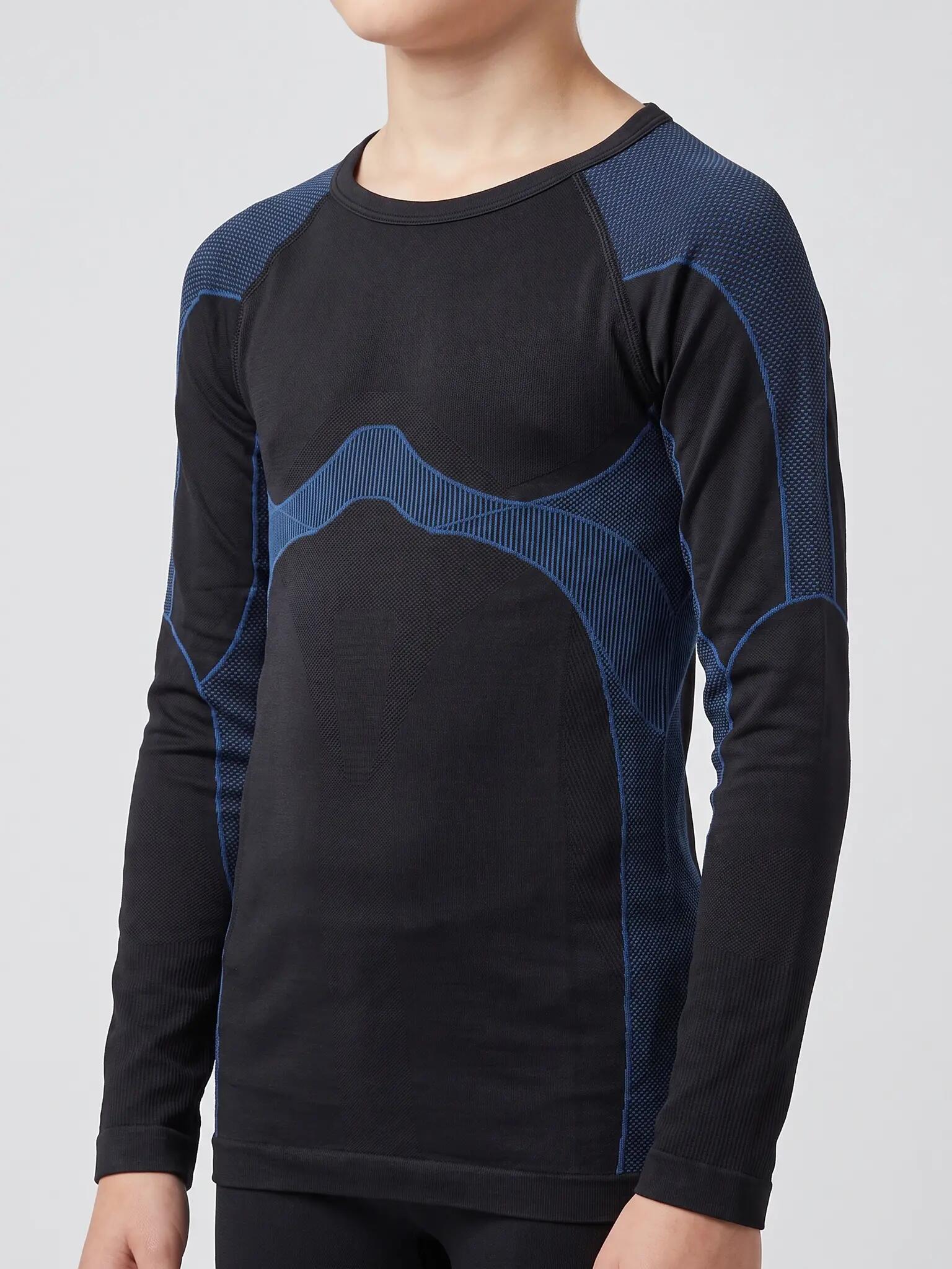 Jungen Mädchen Ski Funktionsshirt Langarm nahtlos atmungsaktiv wärmeregulierend 3/8