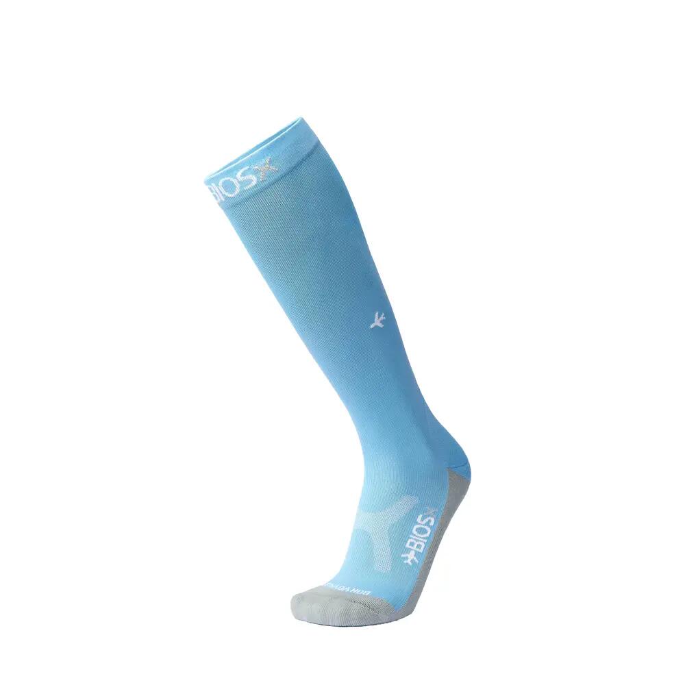 BIOSx Flight Compression Socks Organic Cotton Travel - Sky Blue