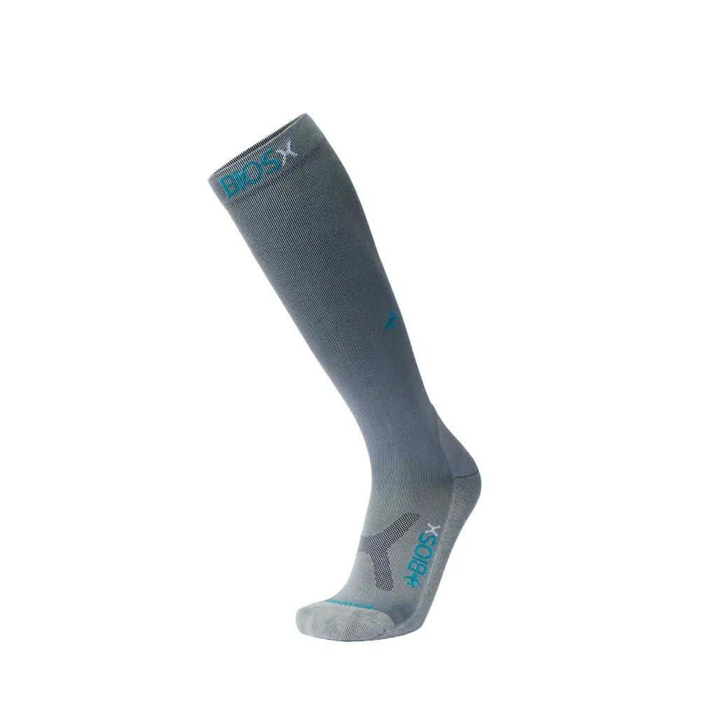 BIOSx Flight Compression Socks Organic Cotton Travel Pearl Grey