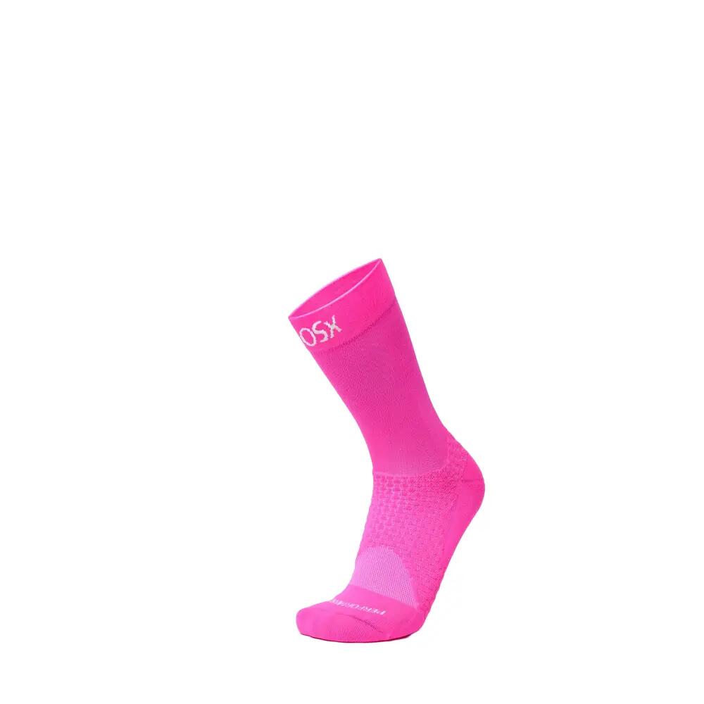 BIOSx Running Crew Compression Socks Anti-Blister Neon Pink