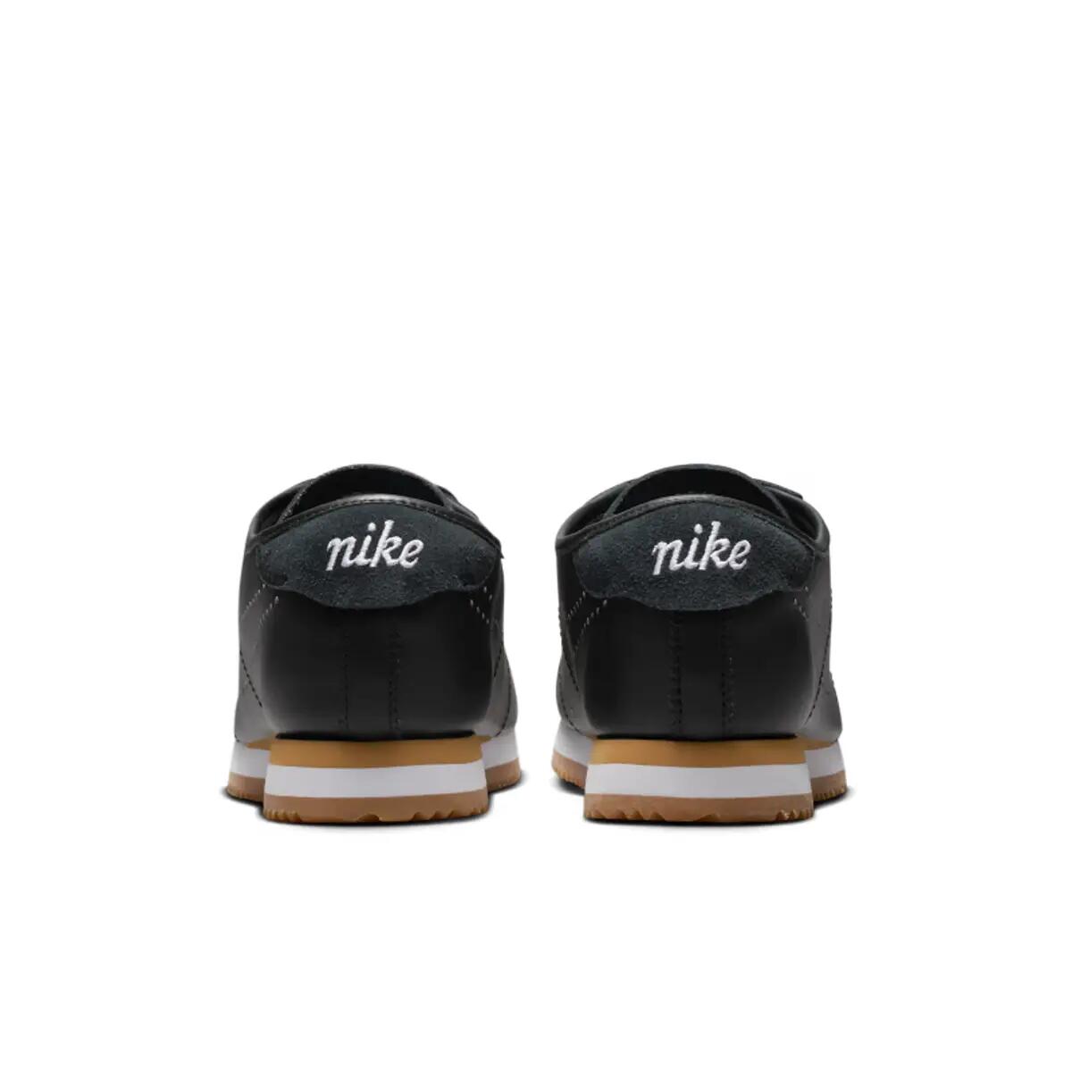 Nike Cortez Leather Black White Gum Perforated Swoosh (Women's) 6/6