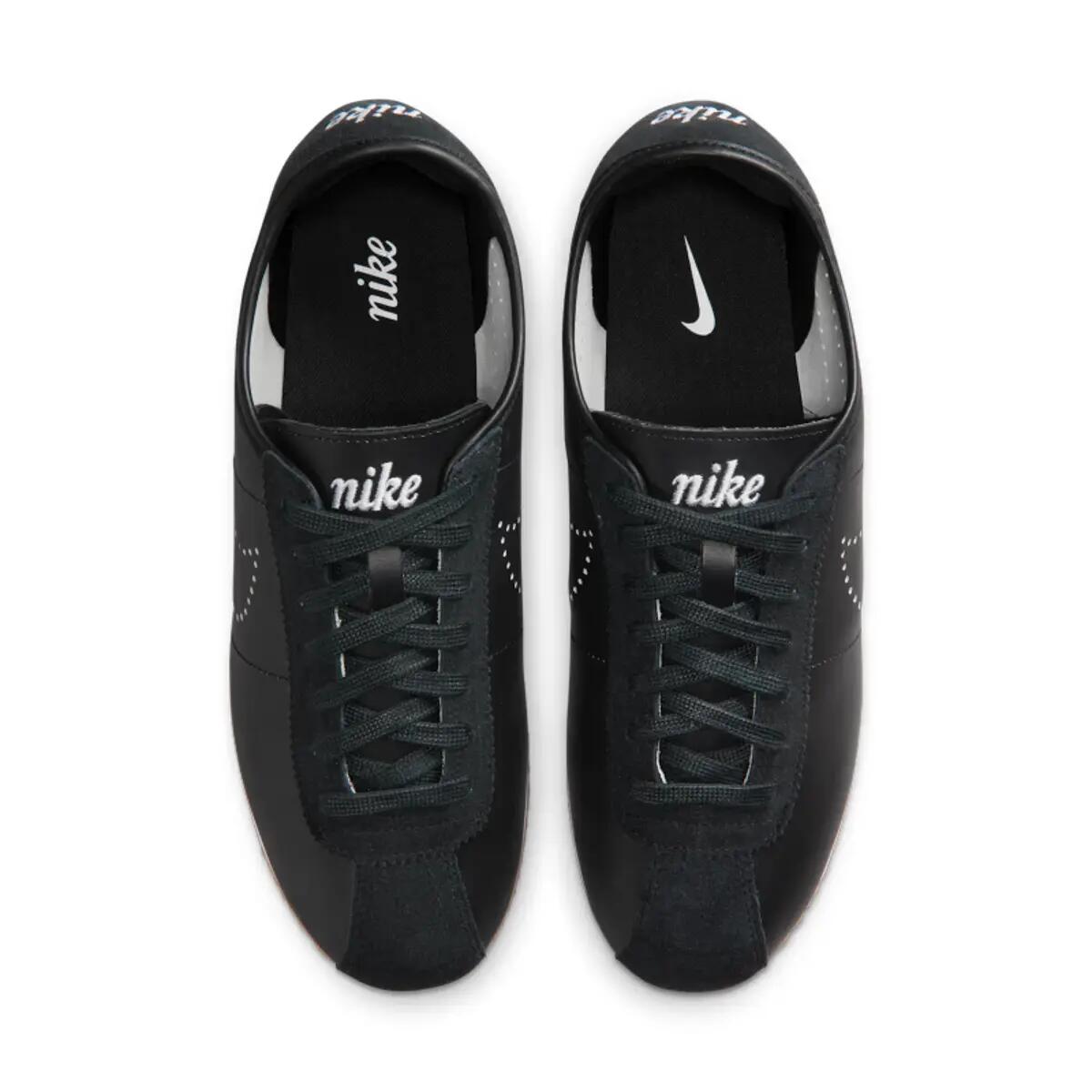 Nike Cortez Leather Black White Gum Perforated Swoosh (Women's) 4/6
