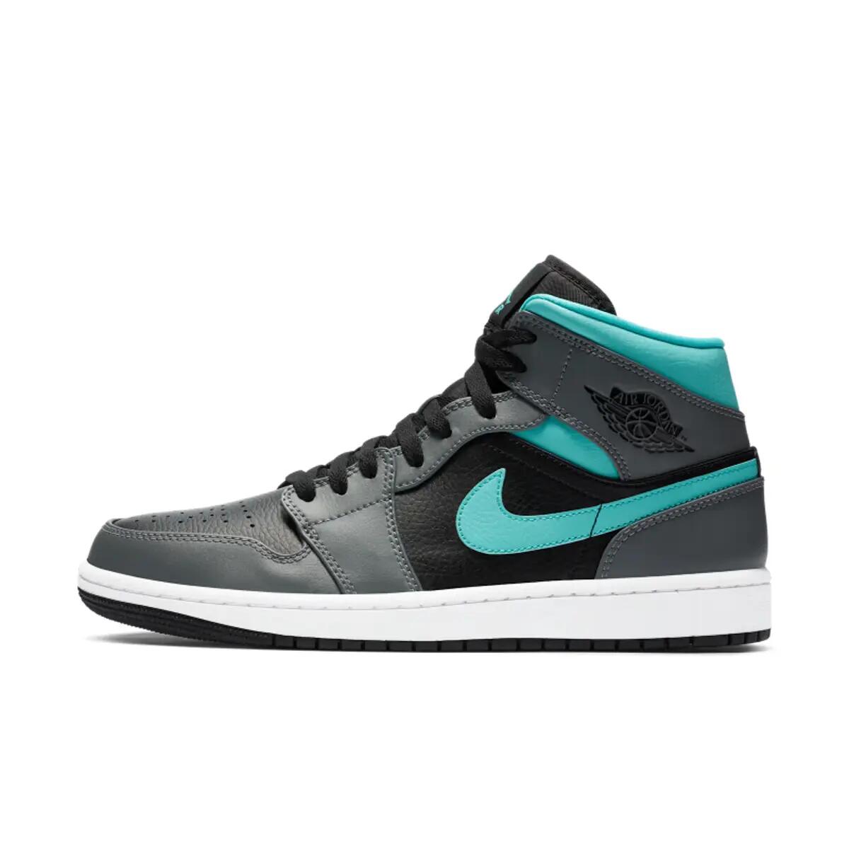 Jordan 1 Mid Grey Aqua 3/6