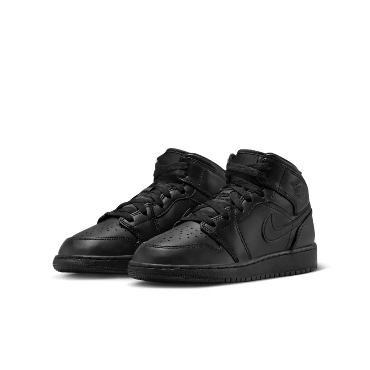 Kinder/Jonge kinderen Air Jordan 1 Leather Low Trainers (Zwart) 5/6