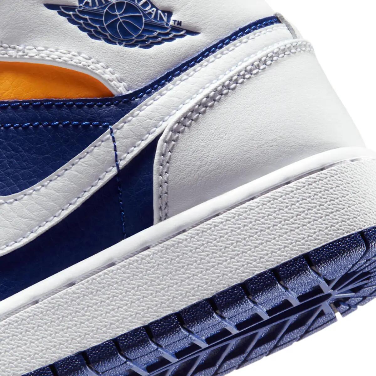 Jordan 1 Mid White Laser Orange Deep Royal Blue (GS) 6/6