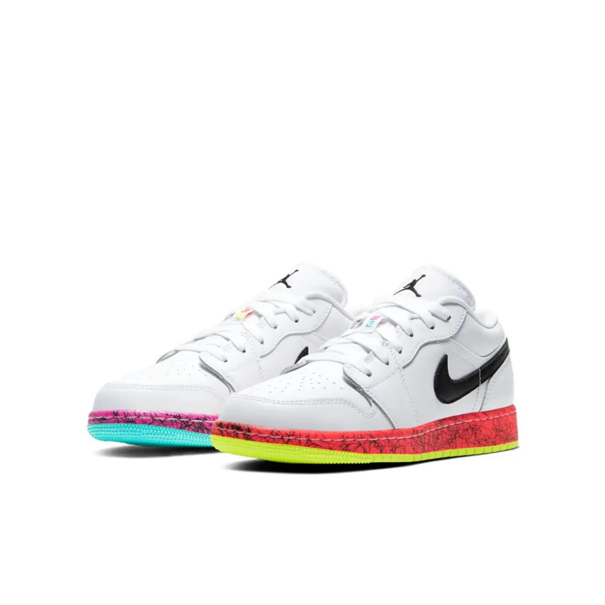 Jordan 1 Low Multi-Color Midsoles White (GS) 4/6