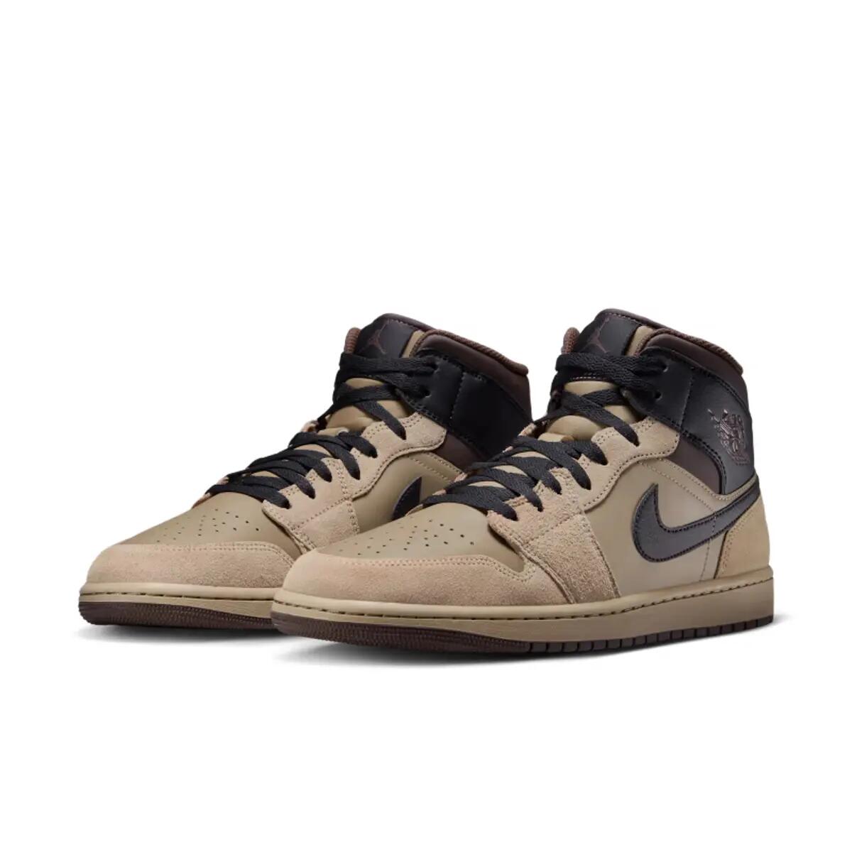 Jordan 1 Mid Khaki Baroque Brown 4/6