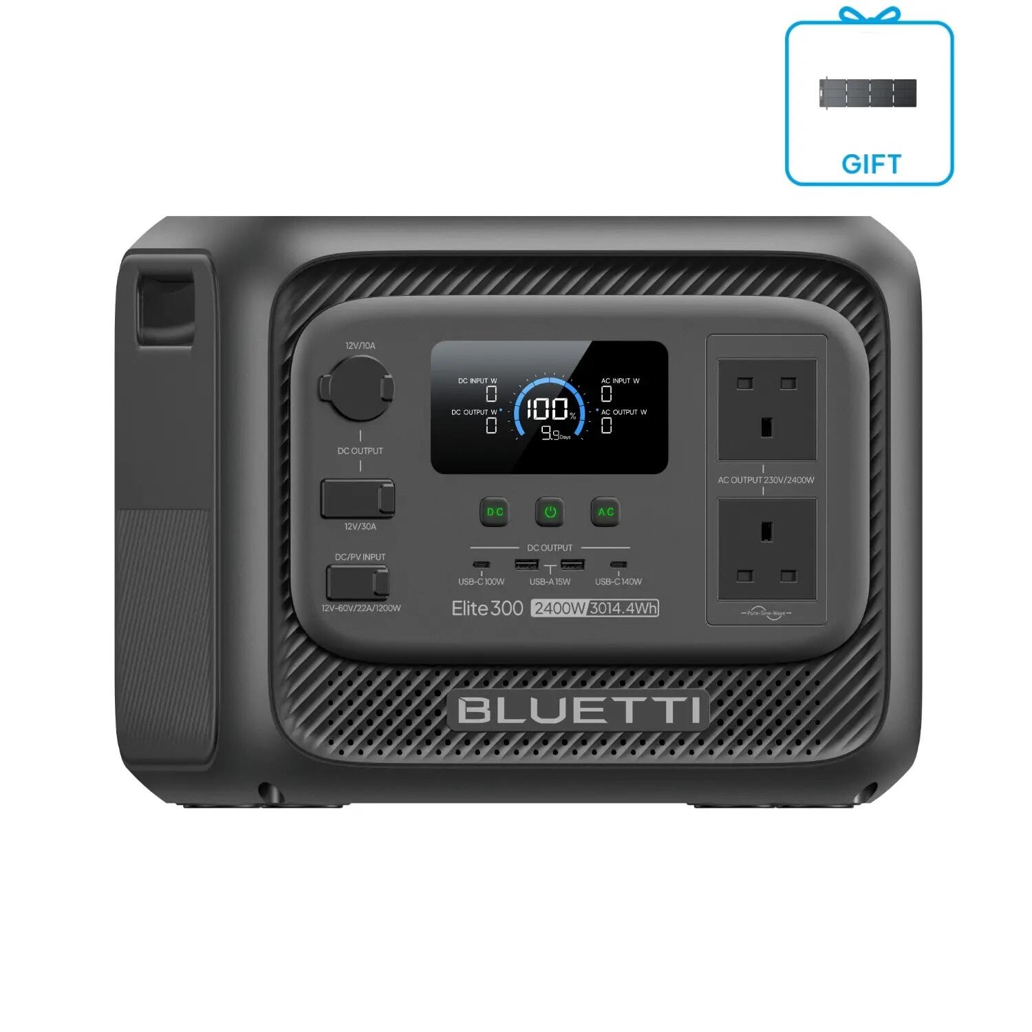 BLUETTI Elite 300 3014Wh + 200W Portable Power Station for RV Trips and Home Backup
