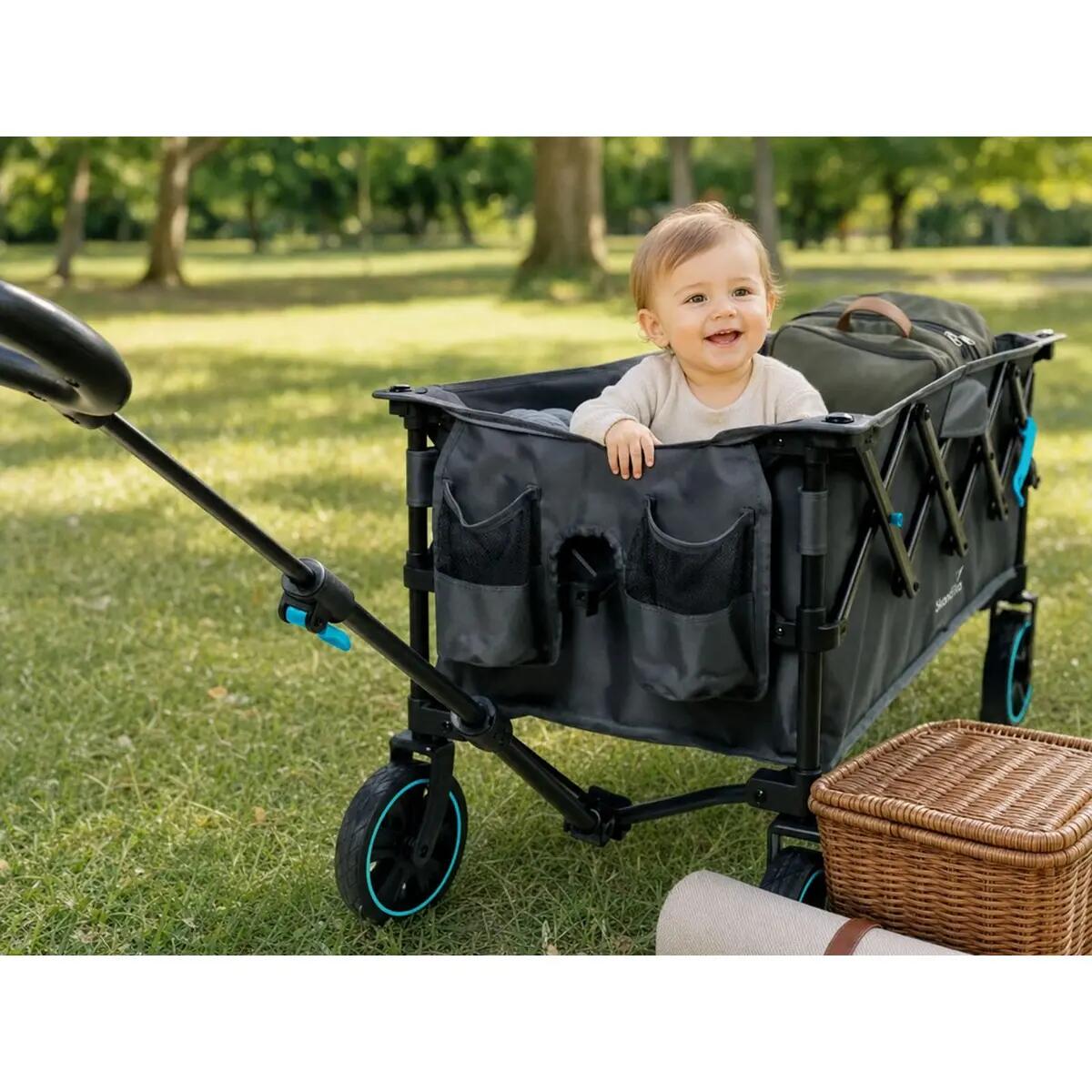 Carrinho de mão dobrável Kjerre 128 – até 100 kg – 128 litros – pega ajustável 5/15