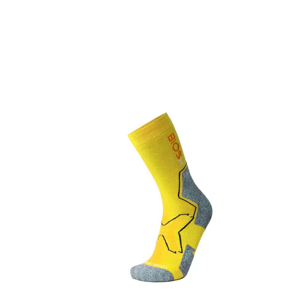 BIOSx Work Hiking Compression Socks Merino Wool Bamboo Neon Yellow
