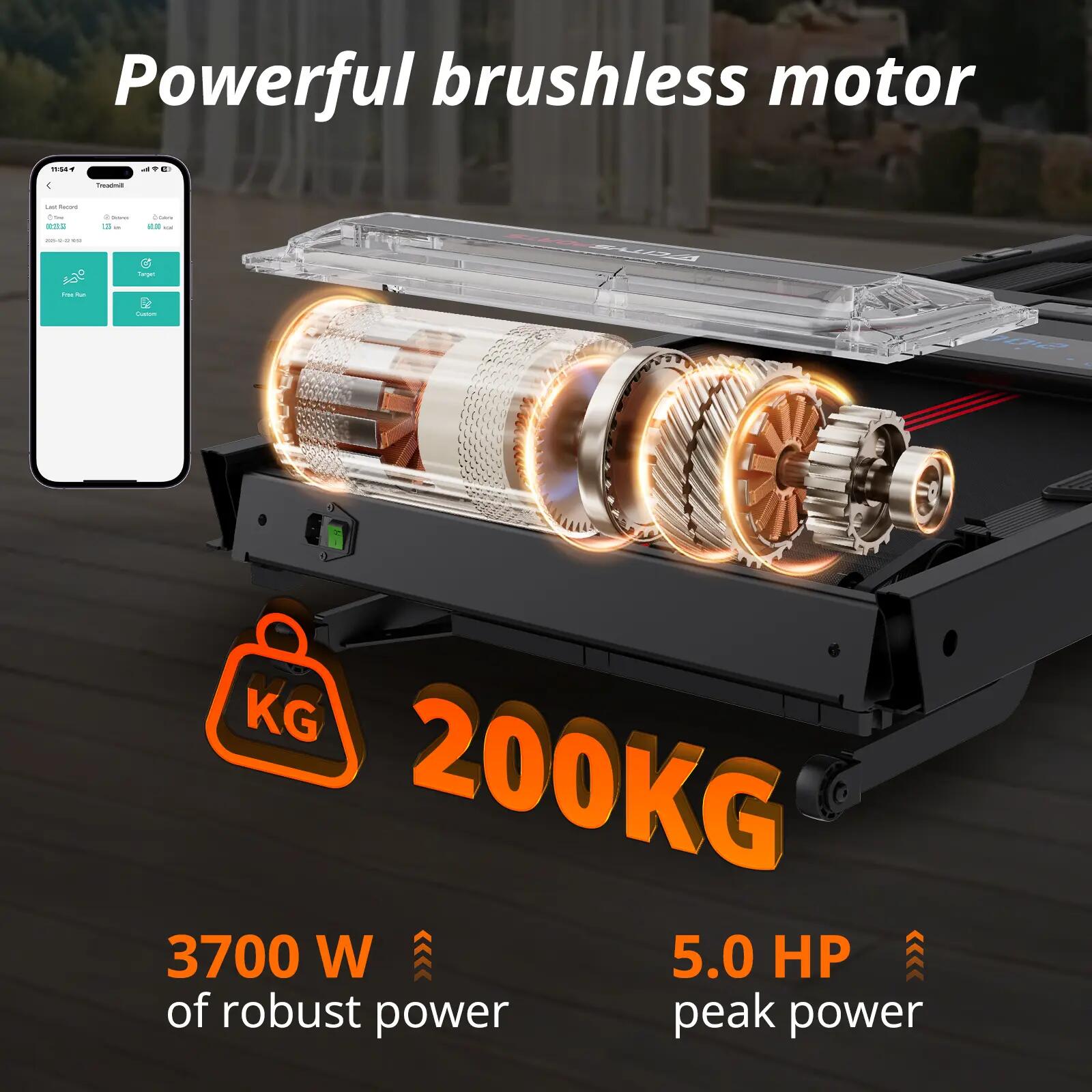 Skládací a naklápěcí běžecký pás –NB2 AI–3700 W– 16,5 km/h–Bosch Motor–systém AI 3/6