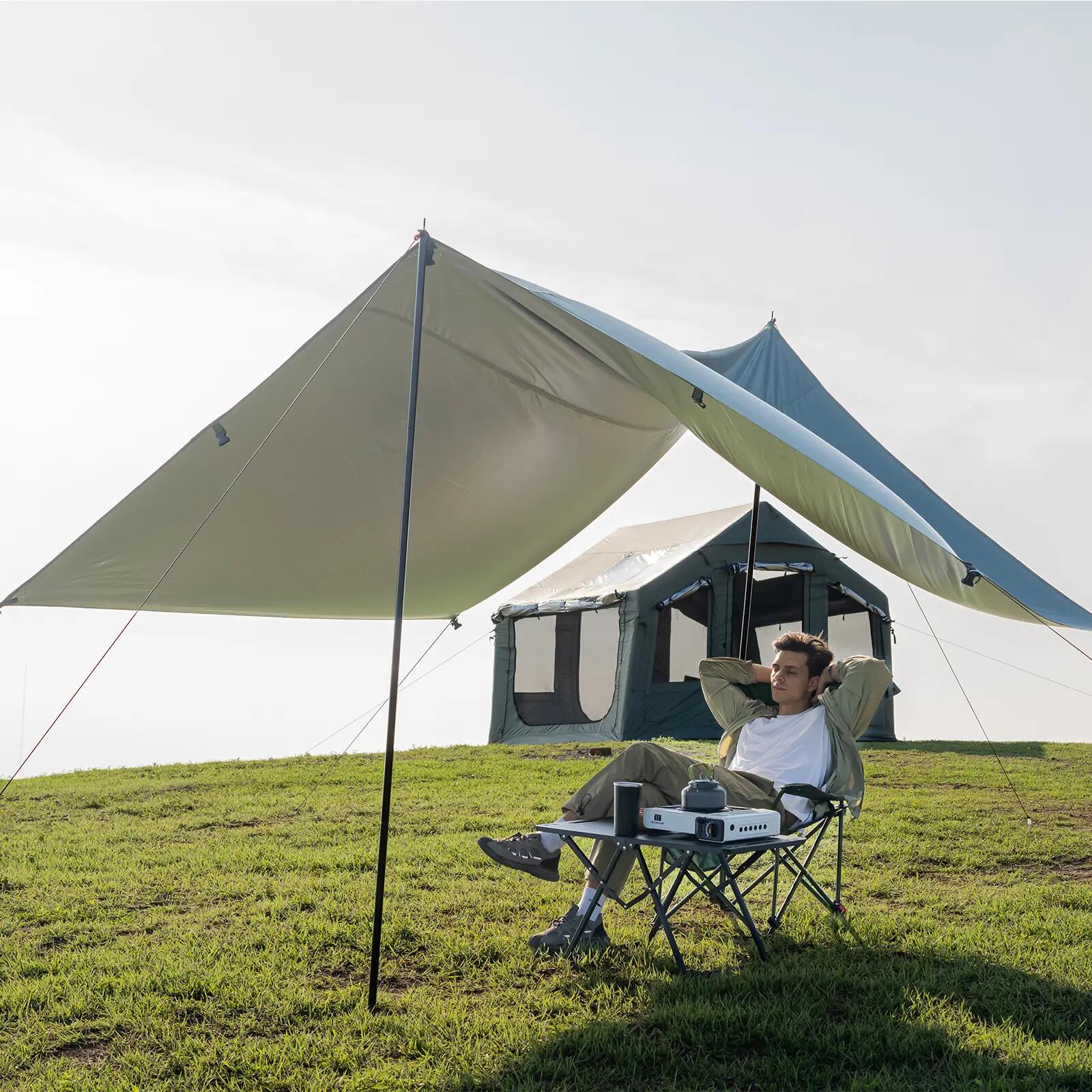 Opblaasbare Kampeertent, Grote Draagbare Tent 8 m² met Luchtpomp 7/7