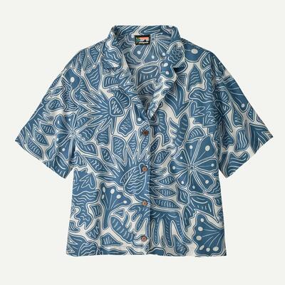 Shirt - Sportswear - Donna - Maniche corte - Motivo floreale - Blu