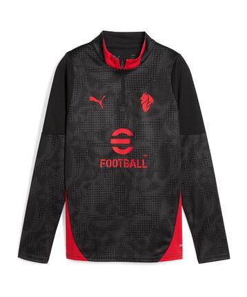 Sweatshirt - cross training - enfant - 1/4 zip - ac milan - noir/rouge