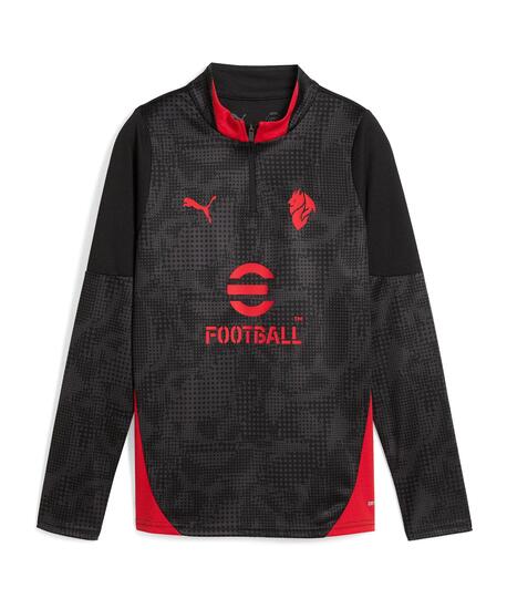 Sweatshirt - cross training - enfant - 1/4 zip - ac milan - noir/rouge